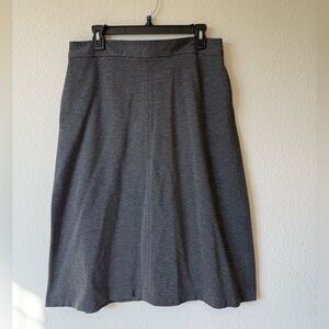 J. Jill Charcoal Midi Skirt Petite 12 Stretch Knit Career Classic Chic